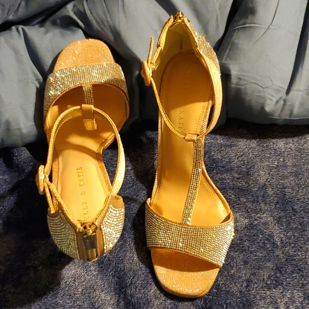 Beautiful t strap heel with embellishments